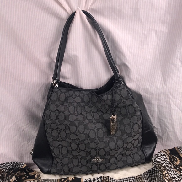 Coach Bags | Coach Black Gray Handbag Wsilver Hardware Nwot | Poshmark